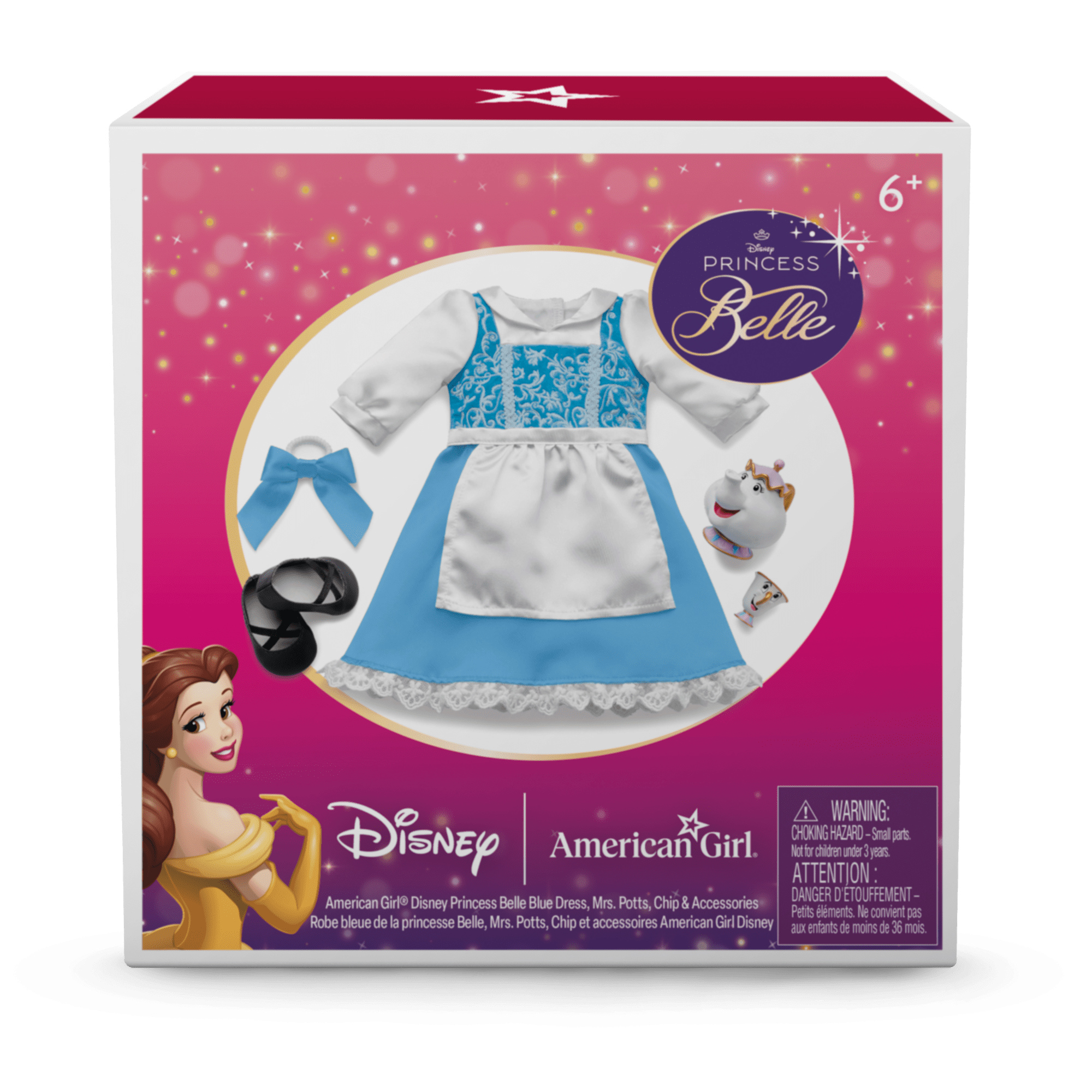 American Girl Disney Princess Belle Blue Dress, Mrs. Potts, Chip & Accessories For 18-Inch Dolls - Image 10