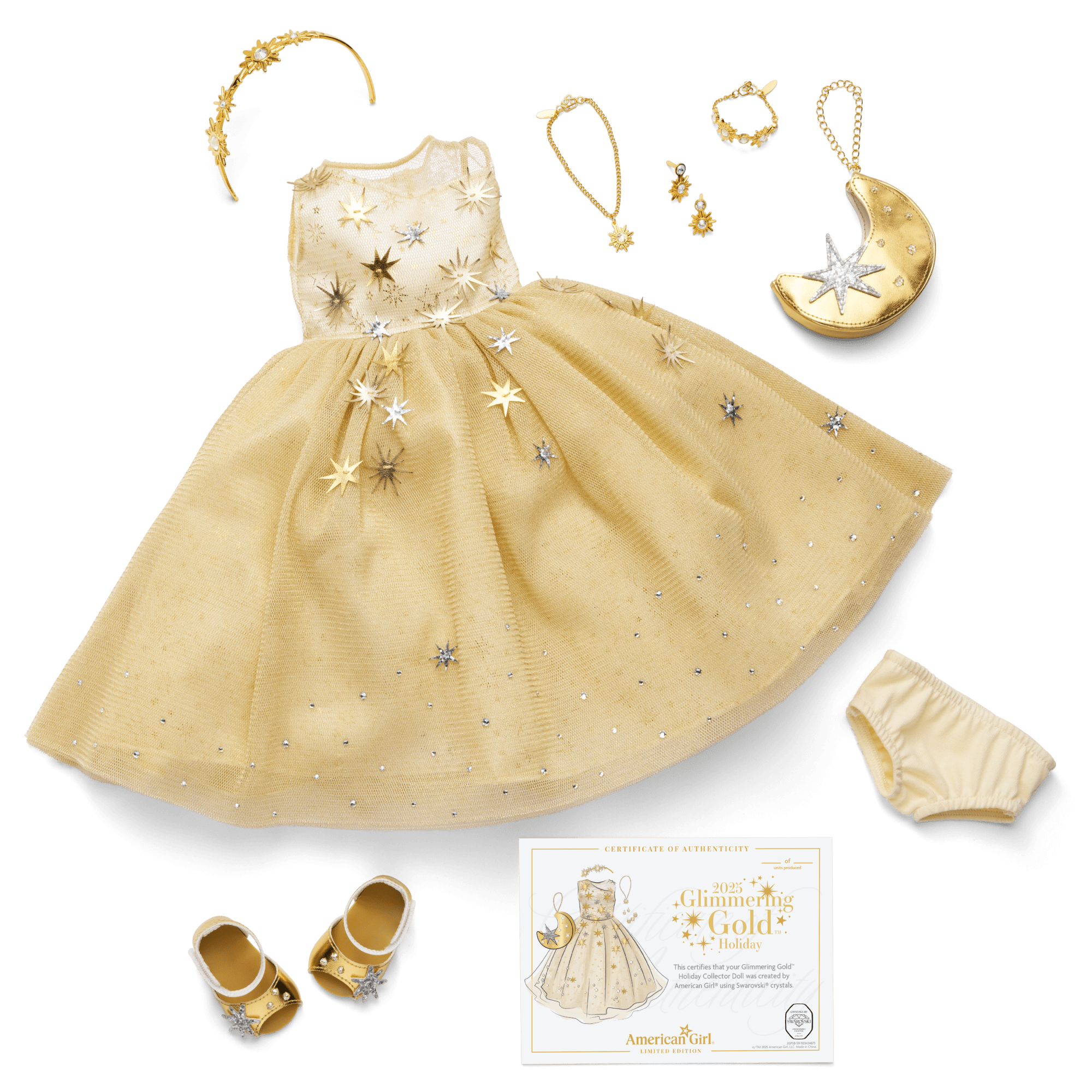 American Girl 2025 Glimmering Gold Holiday Collector Doll - Image 13