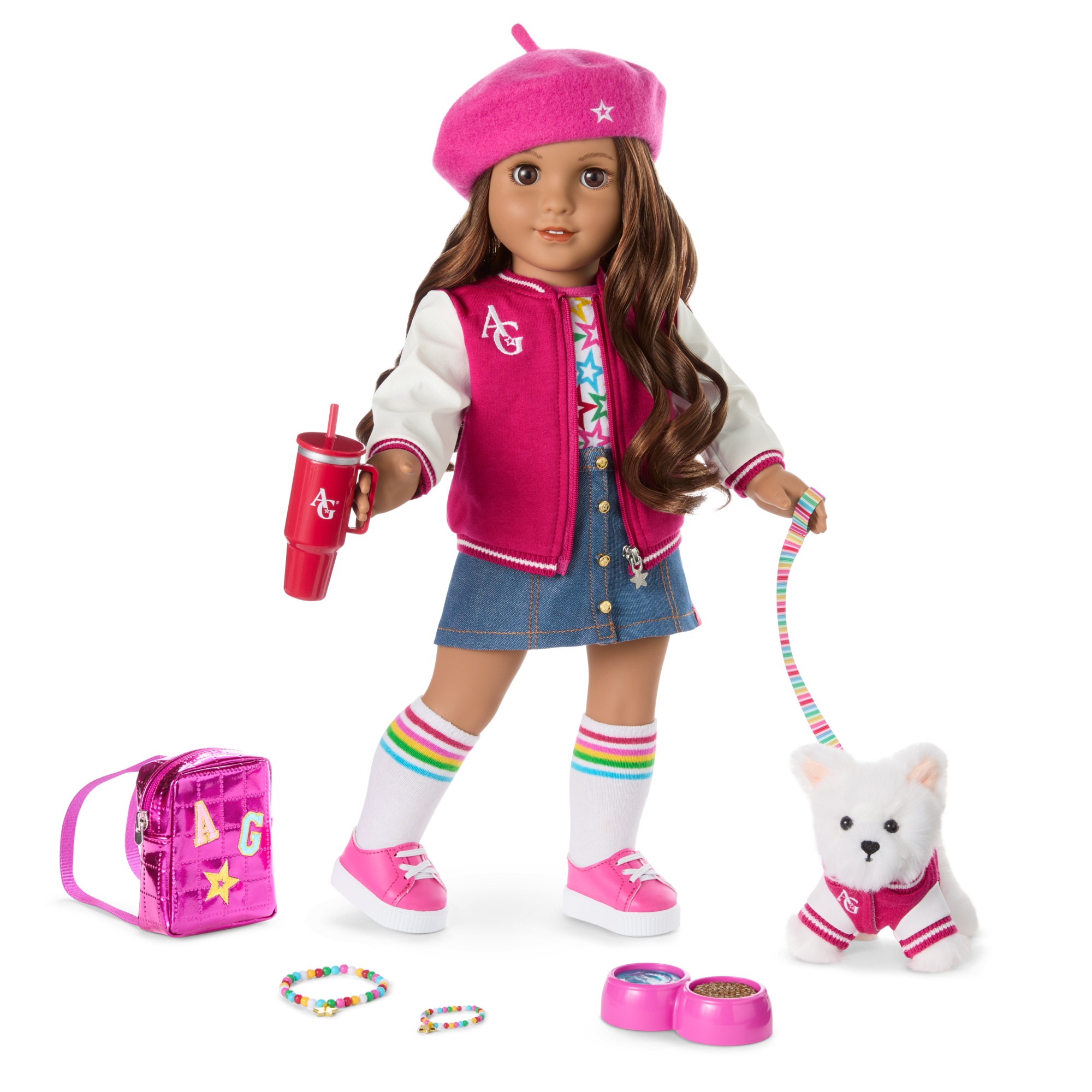 Truly Me 18-Inch Doll #117, Puppy, Mini Backpack & Accessories Ag Star Squad Bundle