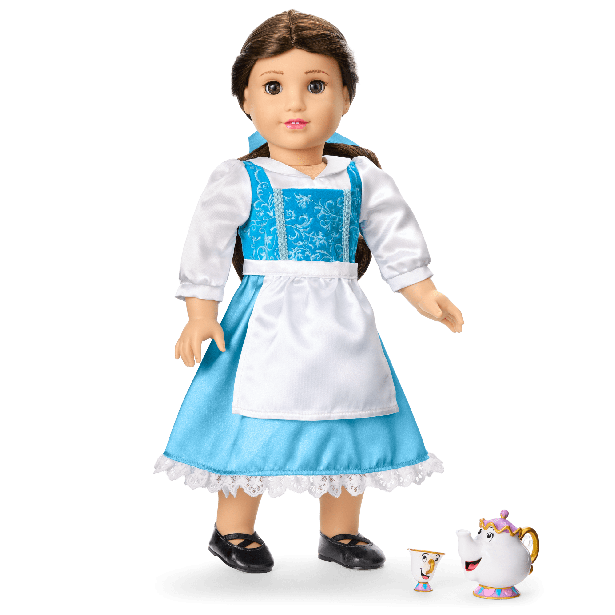 American Girl Disney Princess Belle Blue Dress, Mrs. Potts, Chip & Accessories For 18-Inch Dolls - Image 2