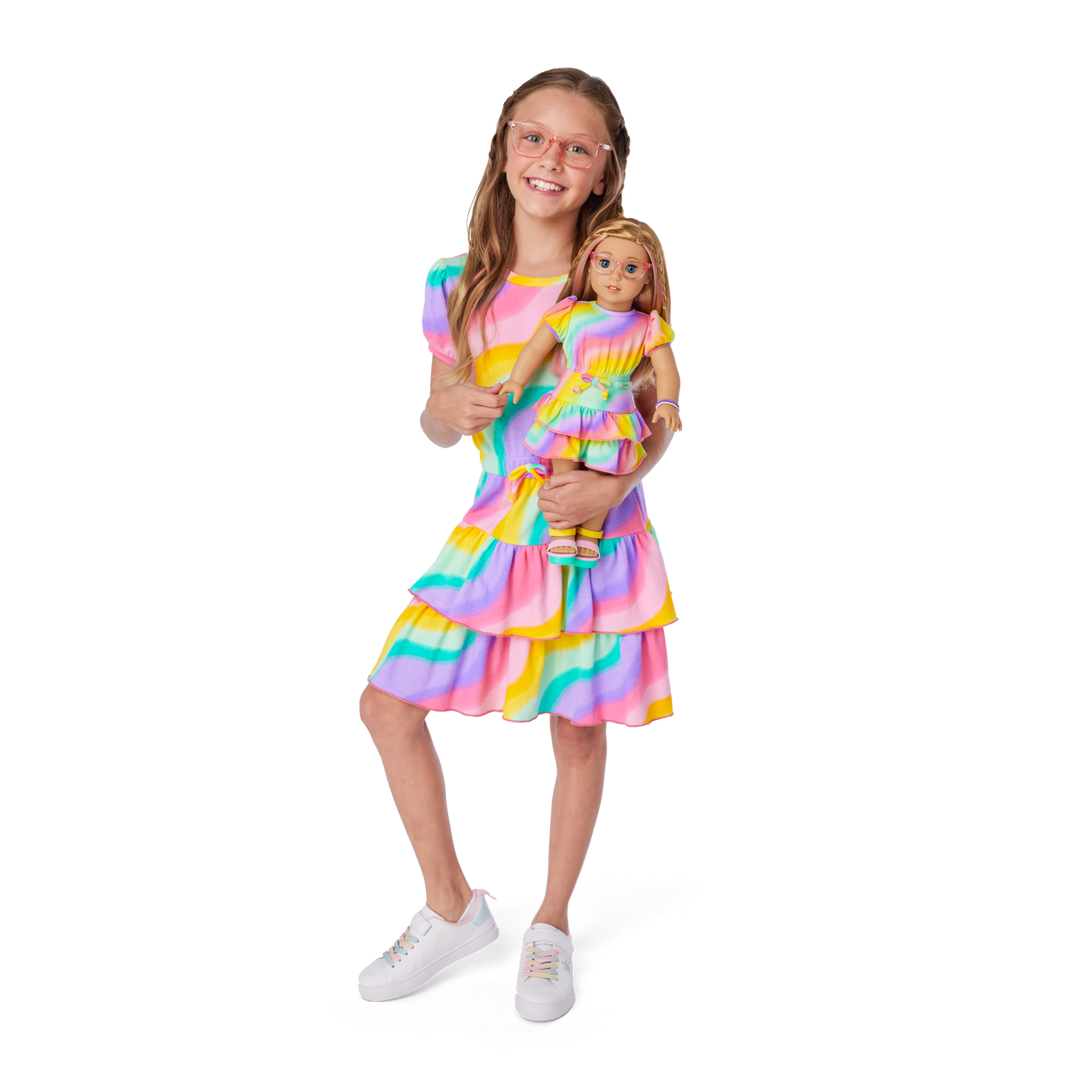 Summer's Rainbow Swirl Dress For Girls & 18-Inch Dolls + Summer Doll (Girl Of The Year 2025)