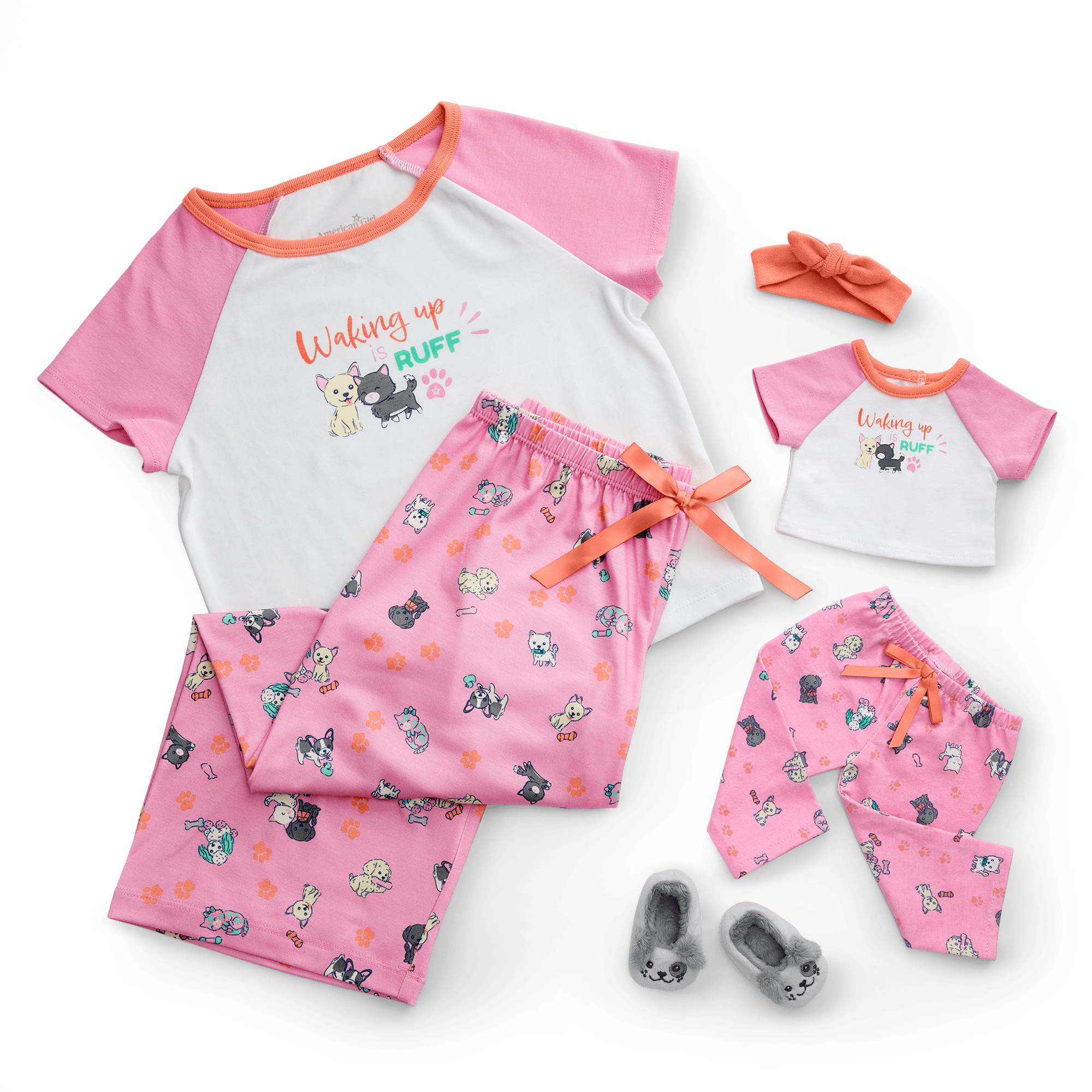 Waking Up Is Ruff Pjs For Girls & 18-Inch Dolls - Image 3