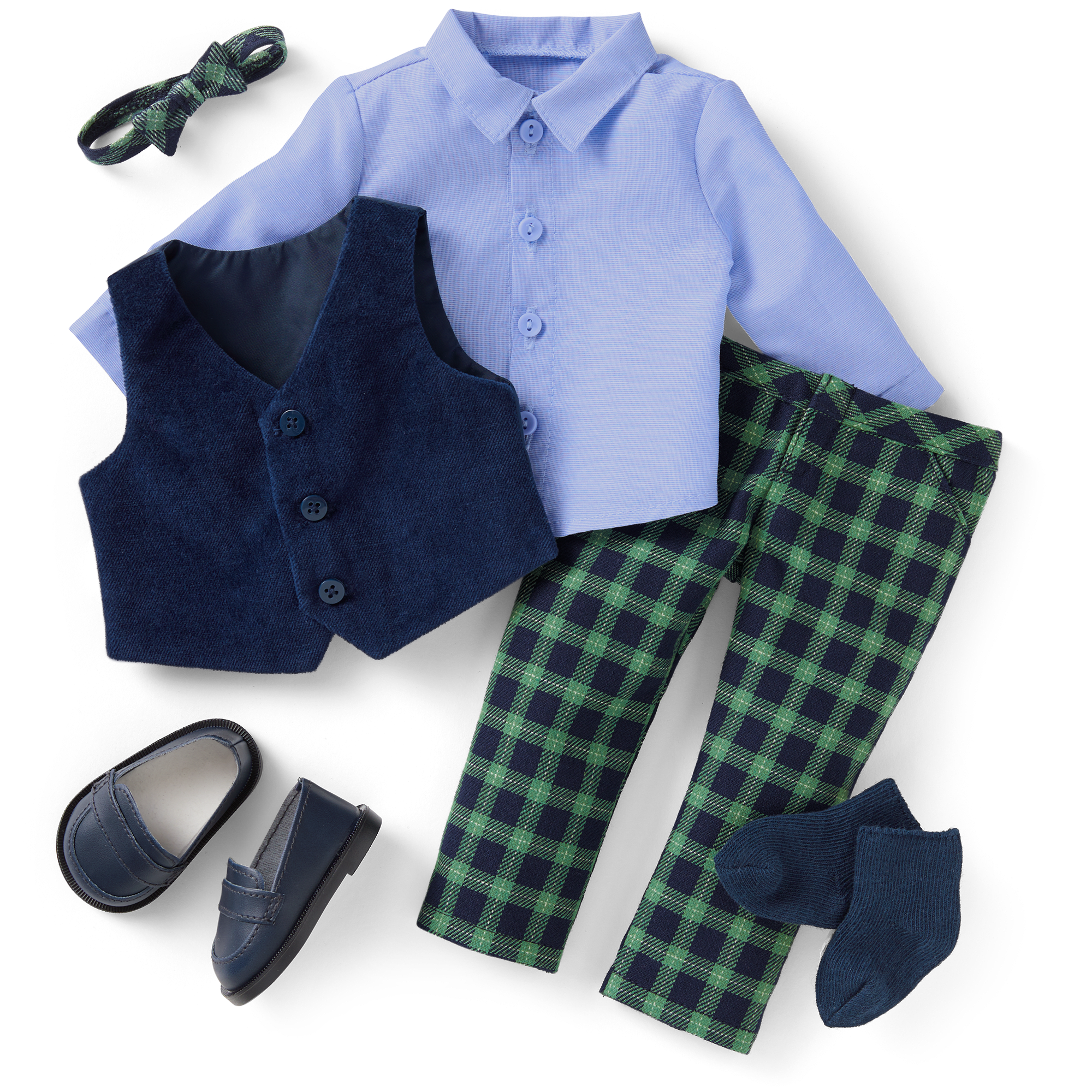 American Girl X Janie And Jack Tartan Plaid Outfit For 18-Inch Dolls