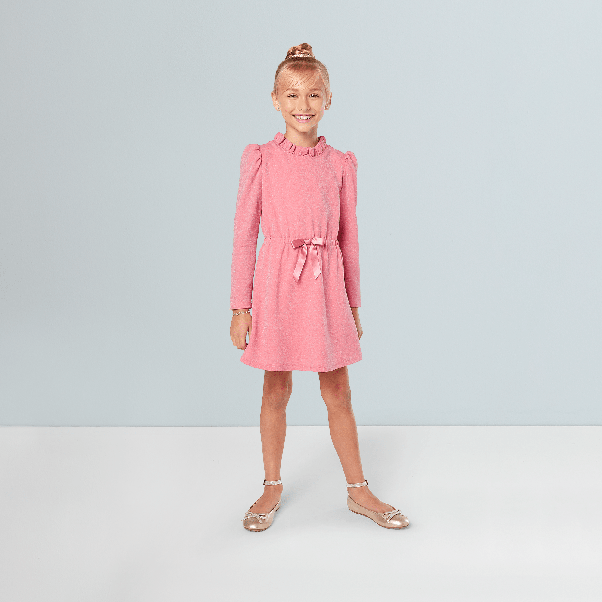 American Girl X Something Navy Rosy Radiance Puff-Sleeve Dress For Girls - Image 2