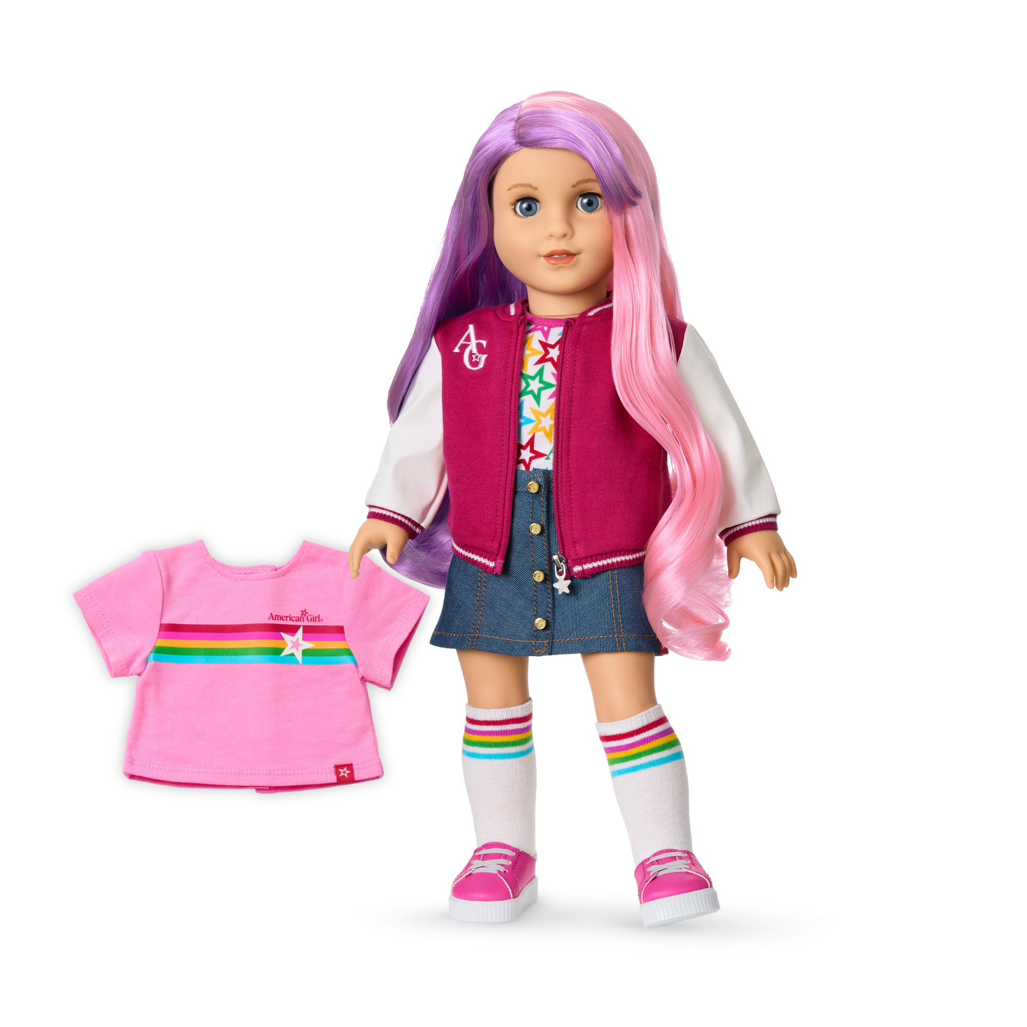 Truly Me 18-Inch Doll #116 With Wavy Purple-And-Pink Hair - Image 2