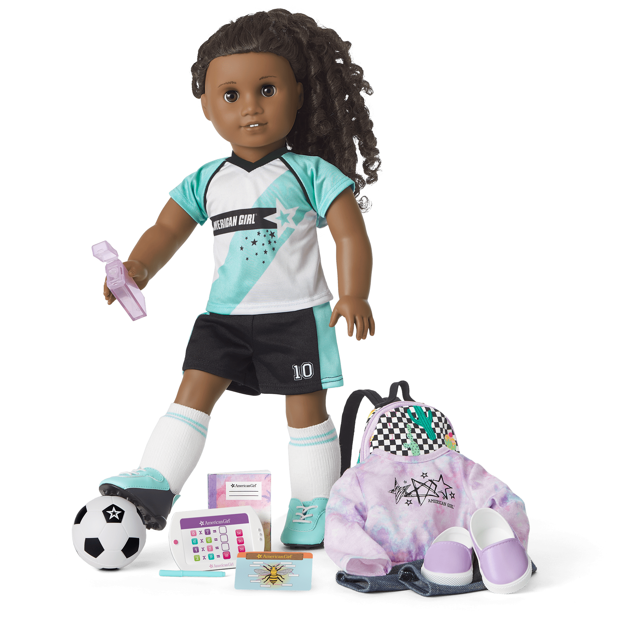 American Girl Truly Me Doll #67 And School Day To Soccer Play Set