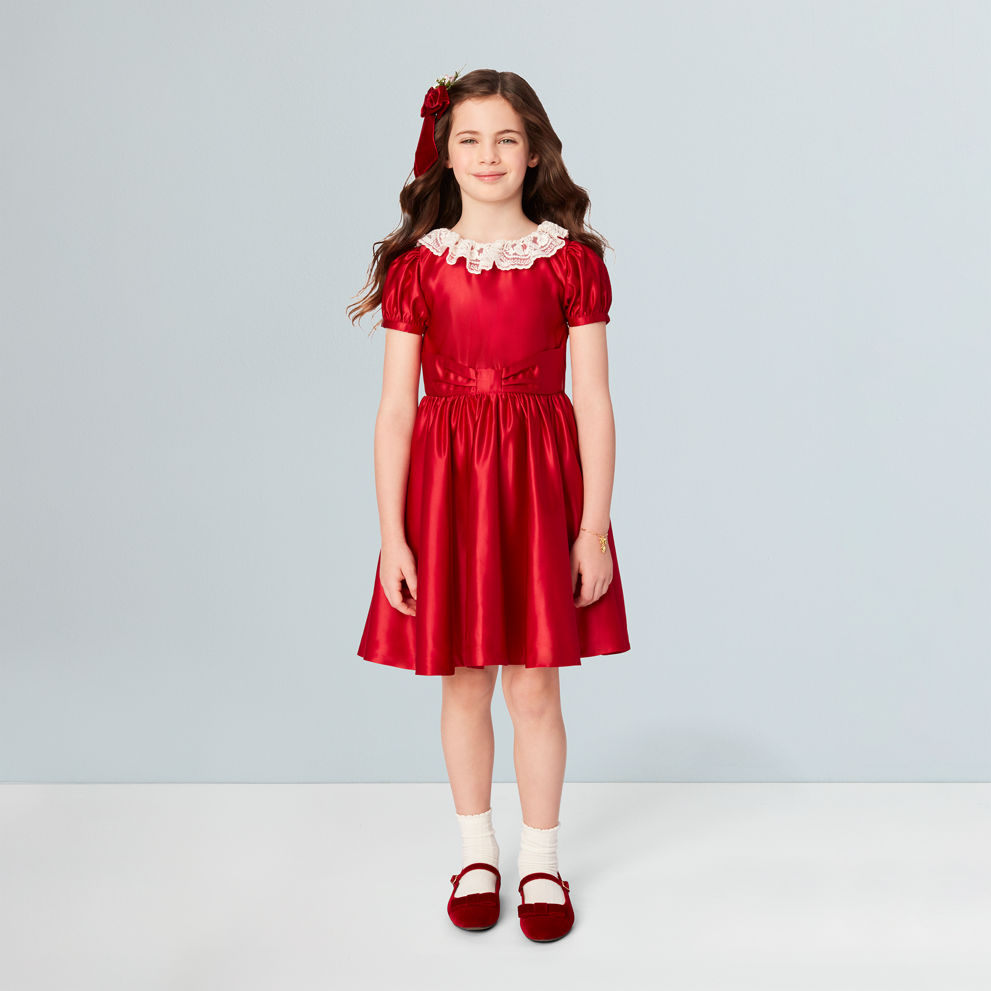 American Girl X Janie And Jack Holly-Red Party Dress For Girls - Image 2