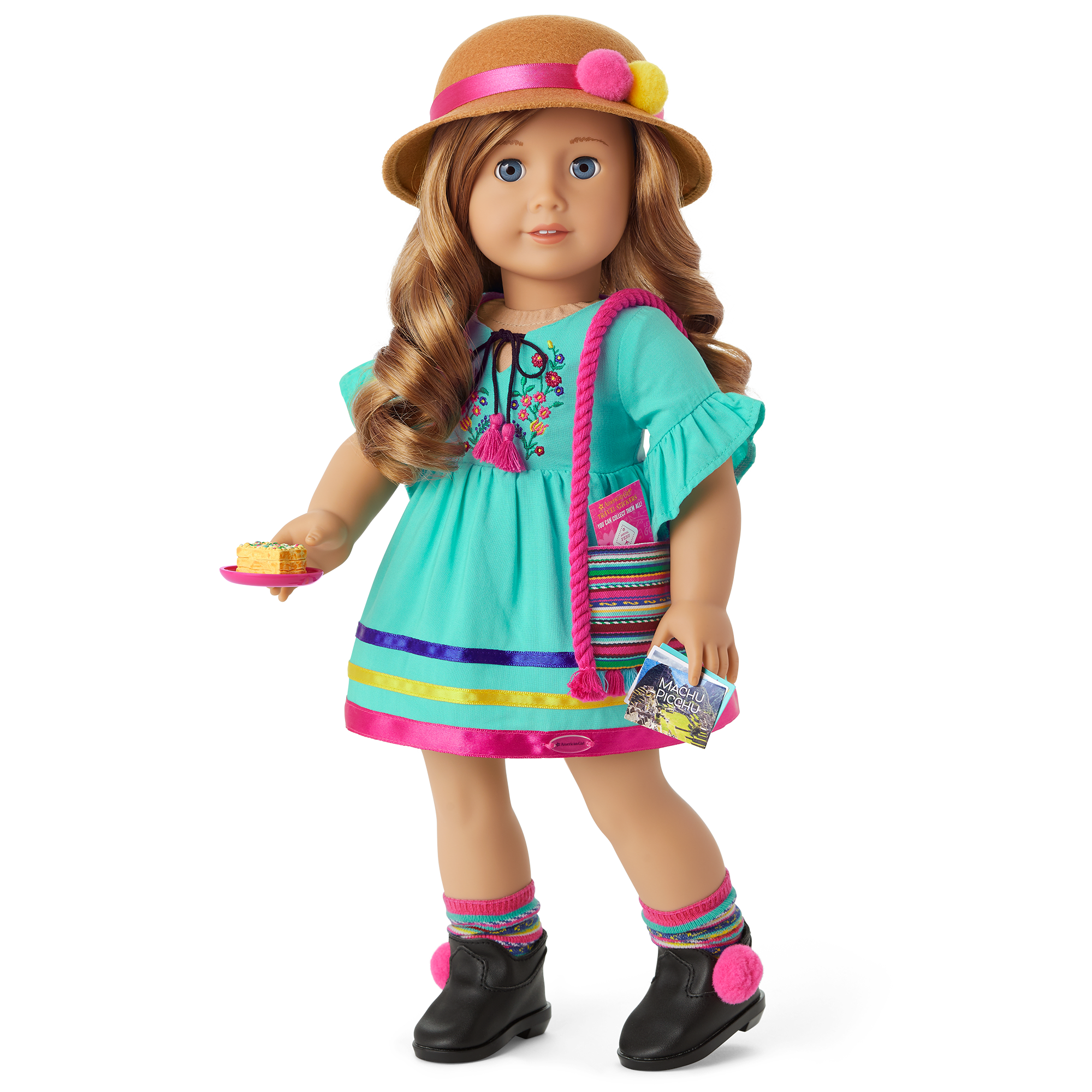 World Traveler In Peru & Peruvian Souvenir Set For 18-Inch Dolls