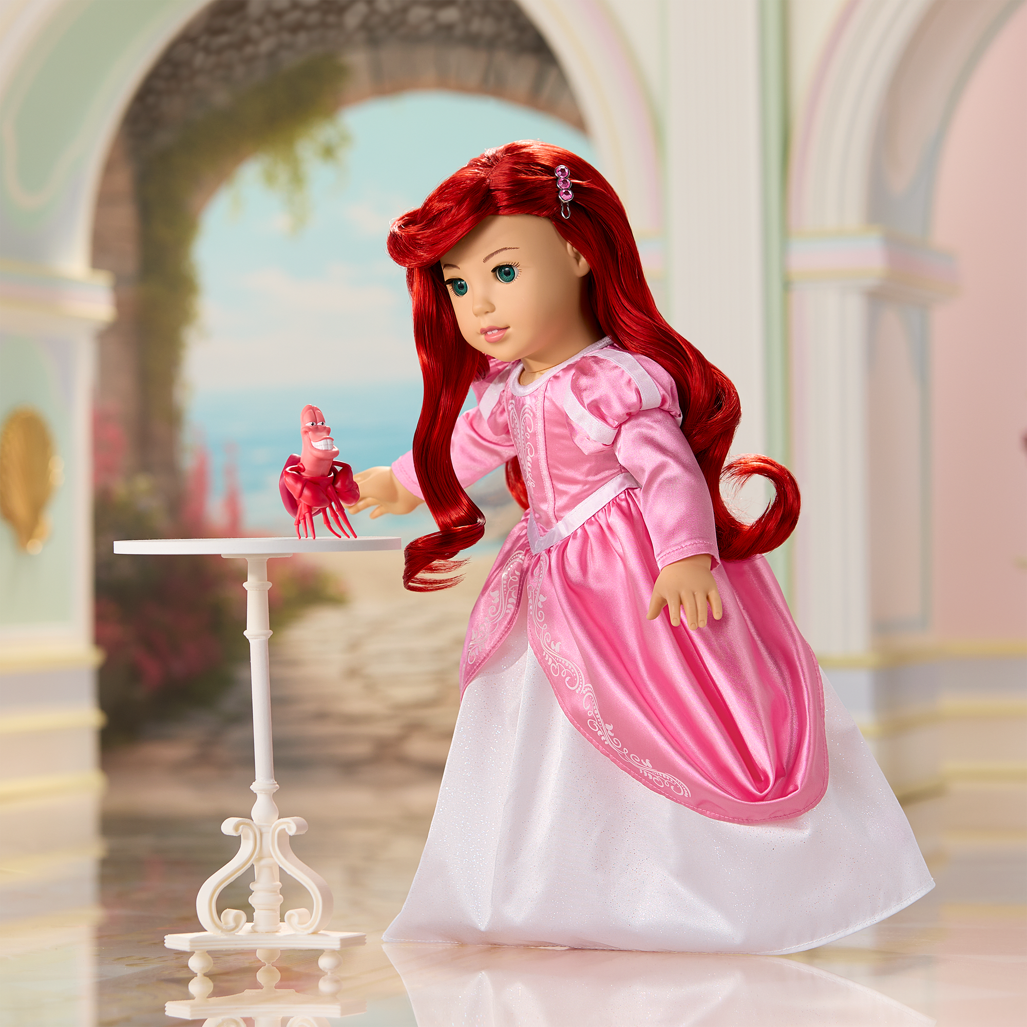 American Girl Disney Princess Ariel Castle Ball Gown, Sebastian & Accessories For 18-Inch Dolls - Image 10