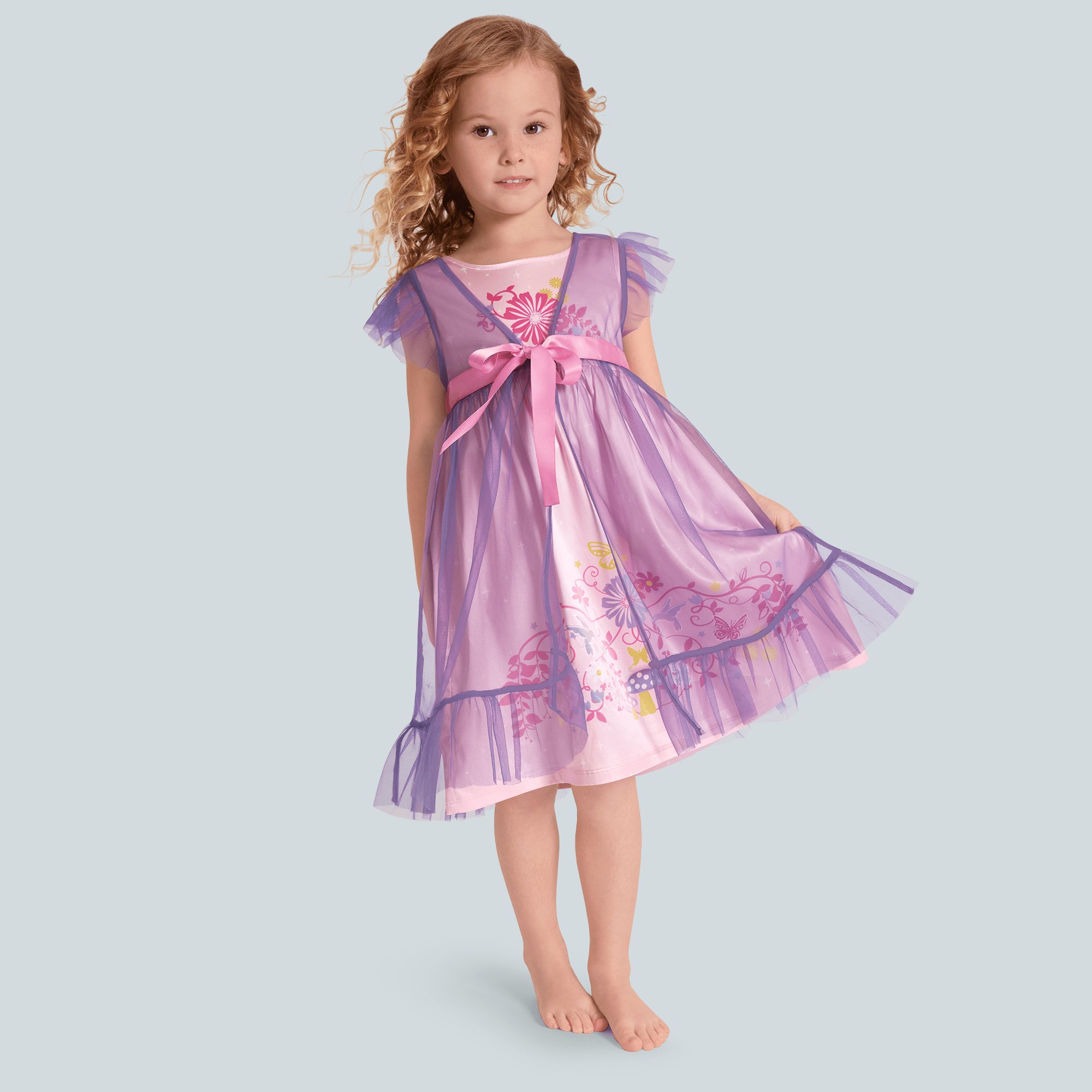 Royal Ruffles Nightie & Robe For Little Girls - Image 2