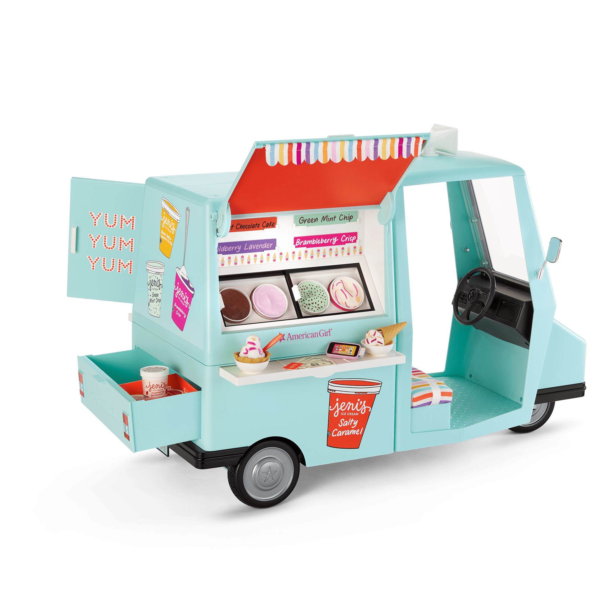 American Girl X Jeni's Full Of Flavor Ice Cream Truck For 18-Inch Dolls