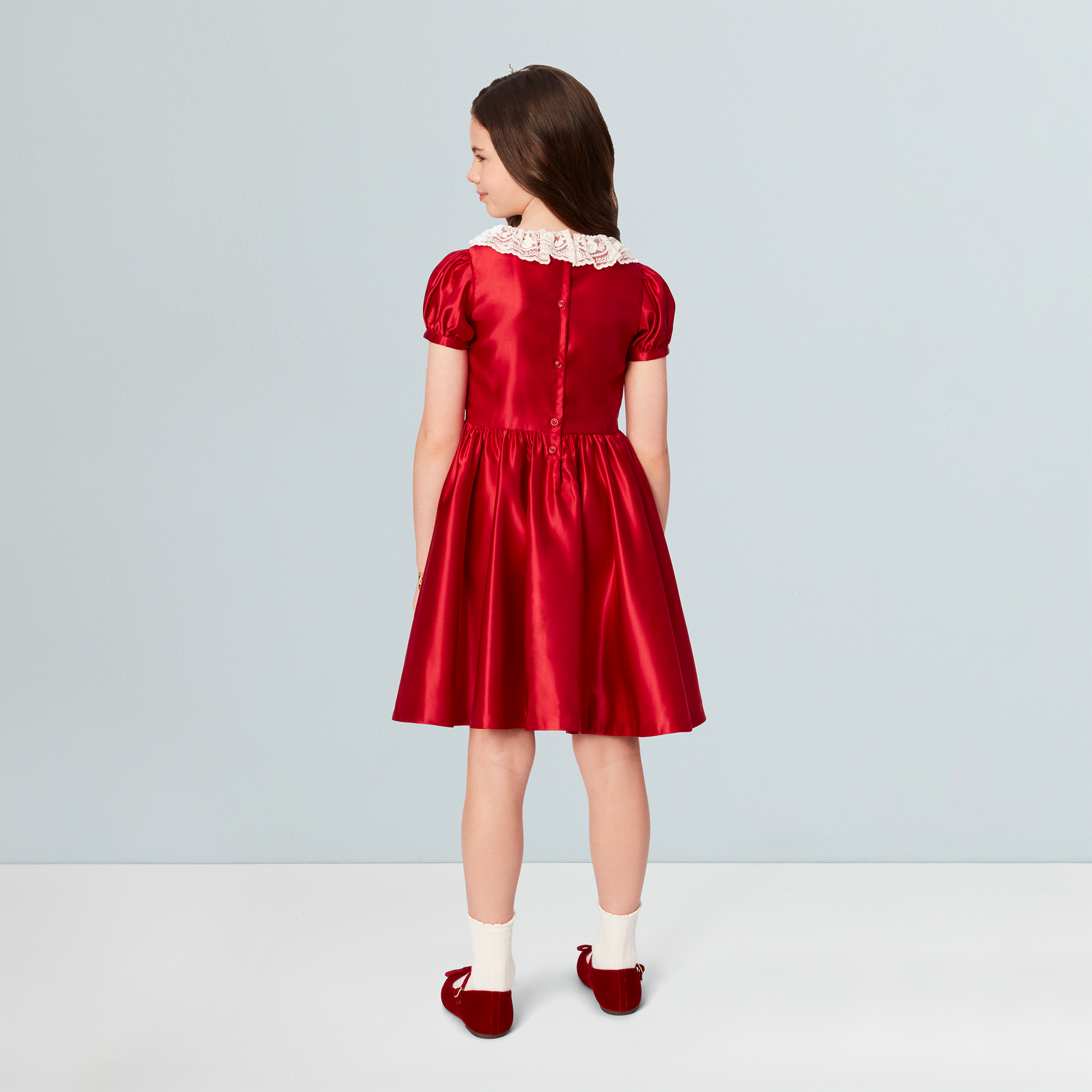 American Girl X Janie And Jack Holly-Red Party Dress For Girls - Image 3